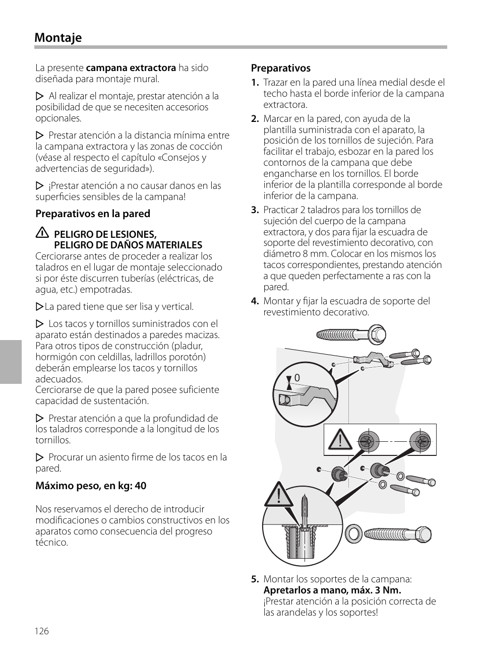 Montaje | Siemens LC958BA90 User Manual | Page 126 / 156