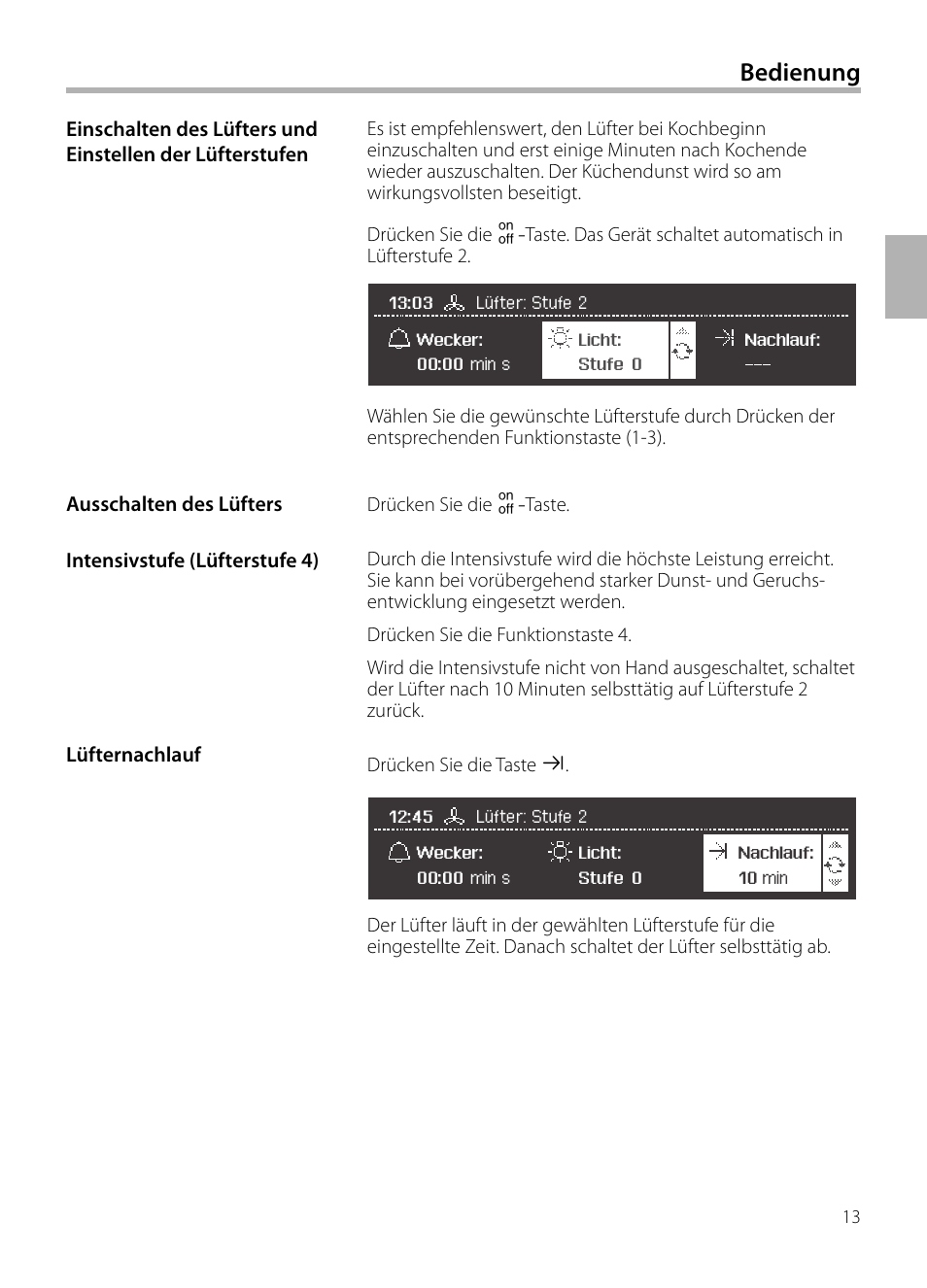 Bedienung | Siemens LC958BA90 User Manual | Page 13 / 156