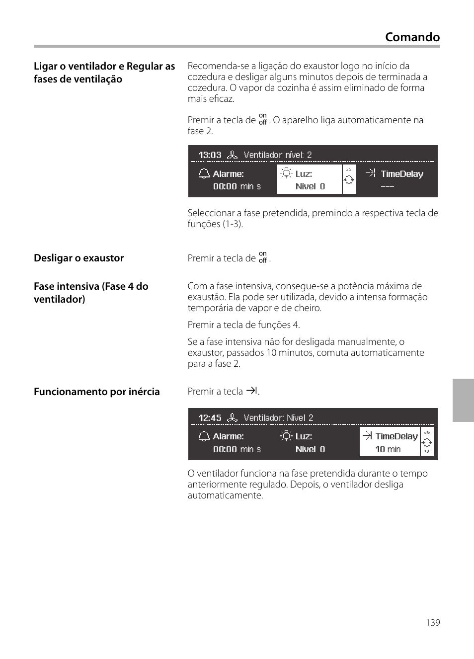 Comando | Siemens LC958BA90 User Manual | Page 139 / 156