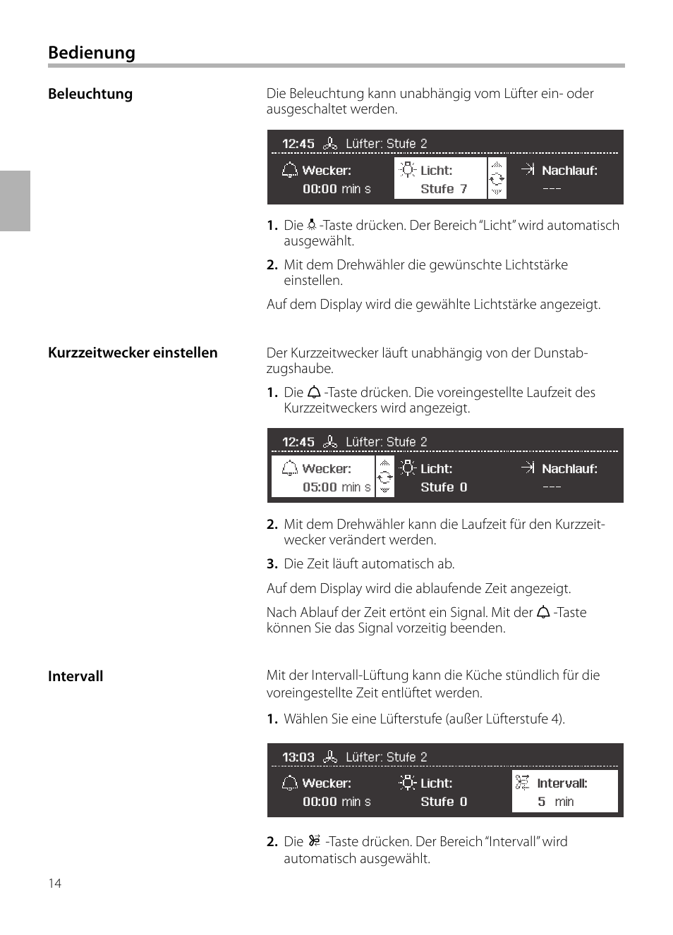 Bedienung | Siemens LC958BA90 User Manual | Page 14 / 156
