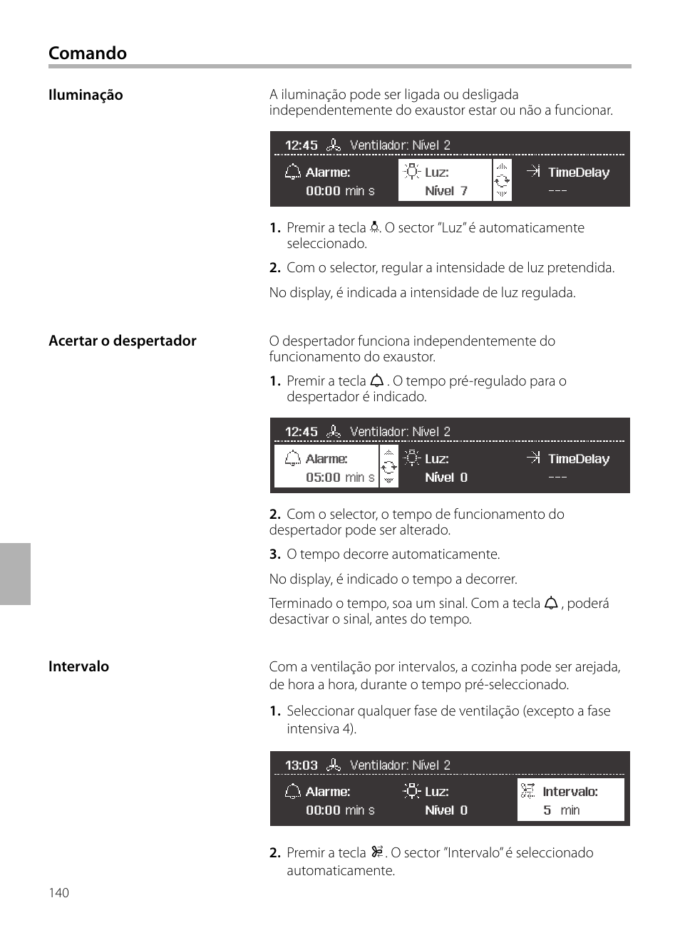 Comando | Siemens LC958BA90 User Manual | Page 140 / 156