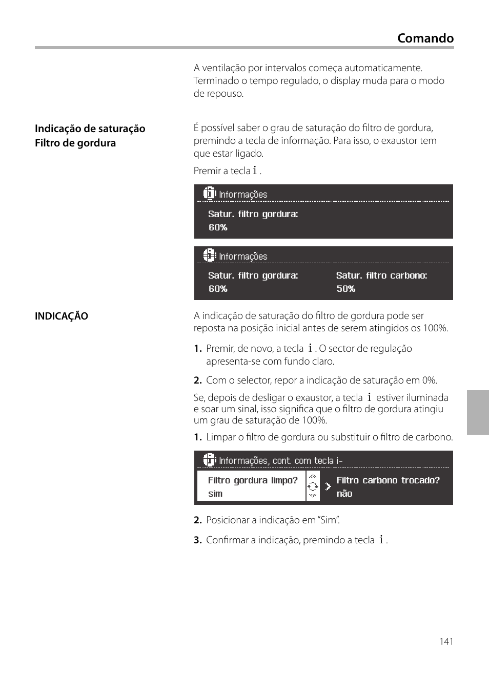 Comando | Siemens LC958BA90 User Manual | Page 141 / 156