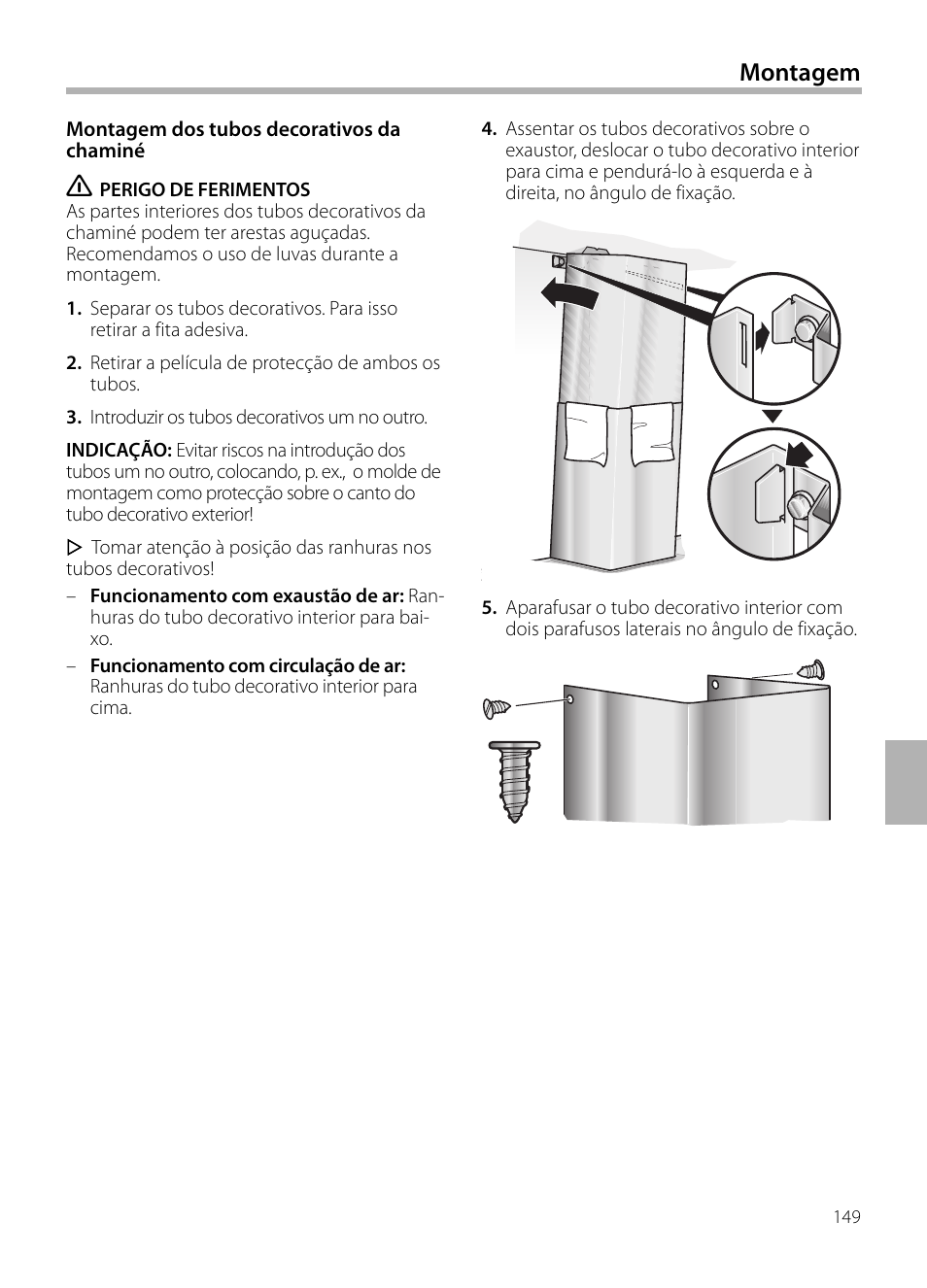 Montagem | Siemens LC958BA90 User Manual | Page 149 / 156