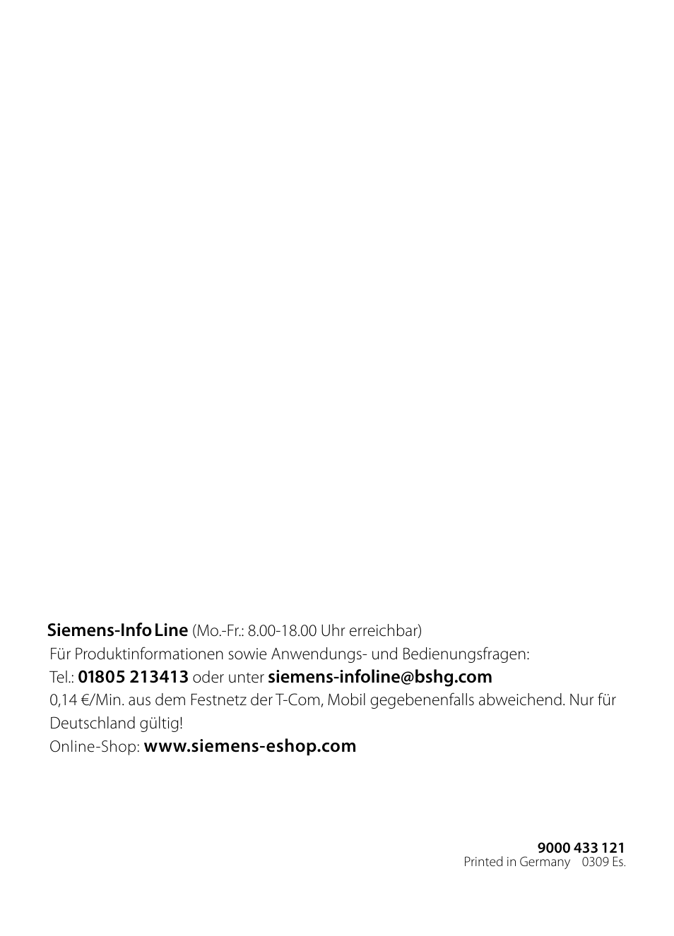 Siemens LC958BA90 User Manual | Page 156 / 156