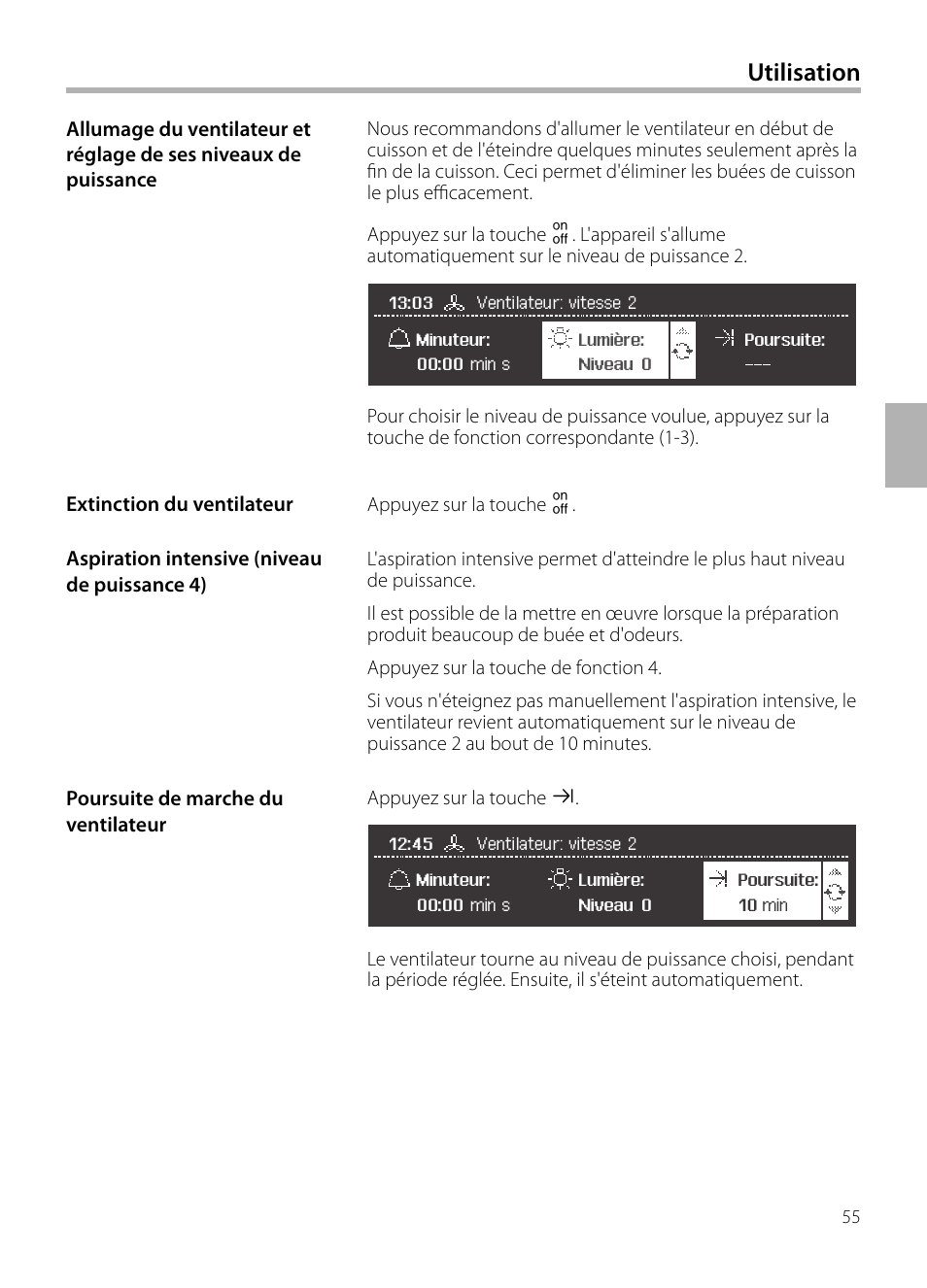 Utilisation | Siemens LC958BA90 User Manual | Page 55 / 156
