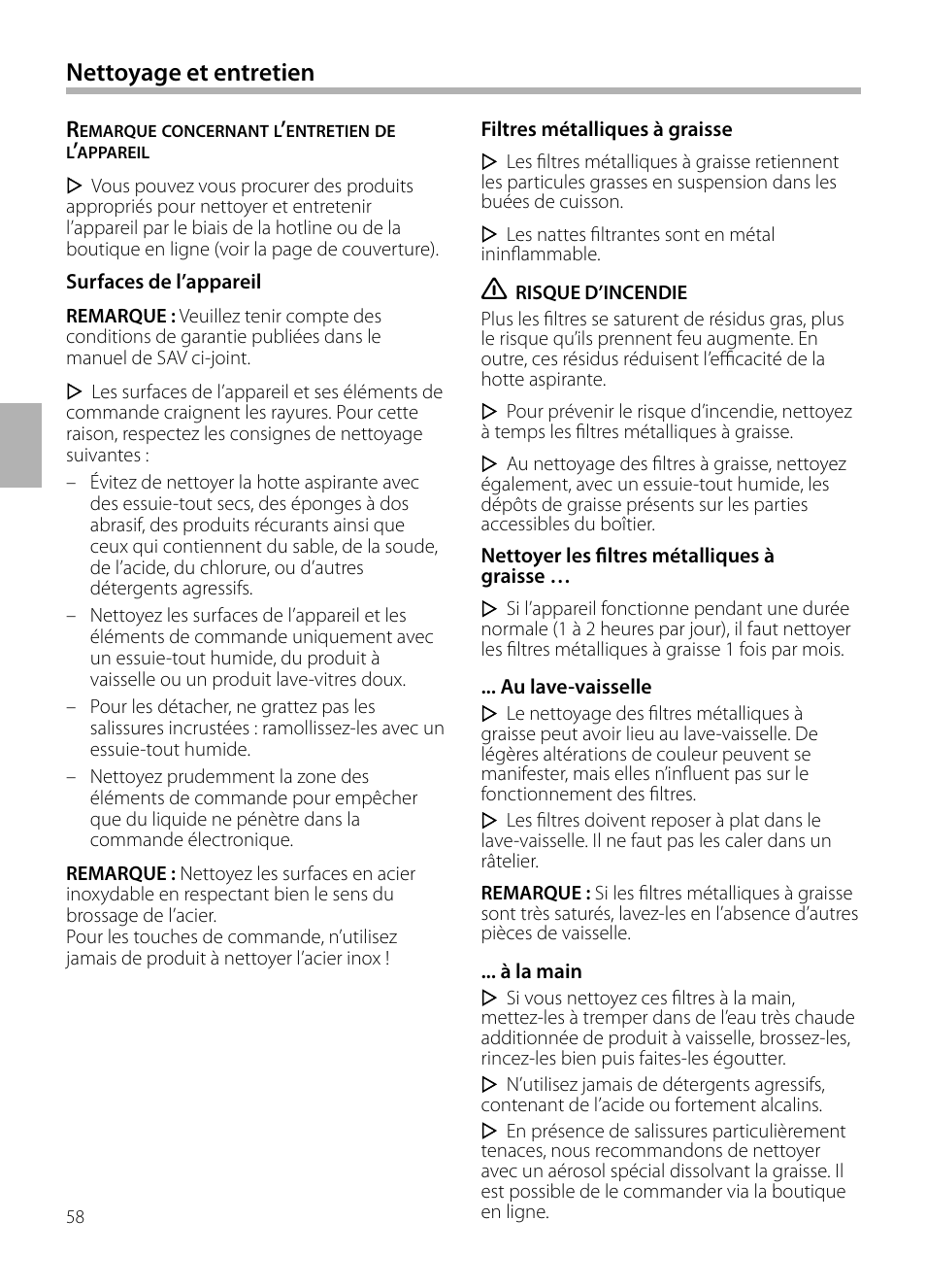 Nettoyage et entretien | Siemens LC958BA90 User Manual | Page 58 / 156