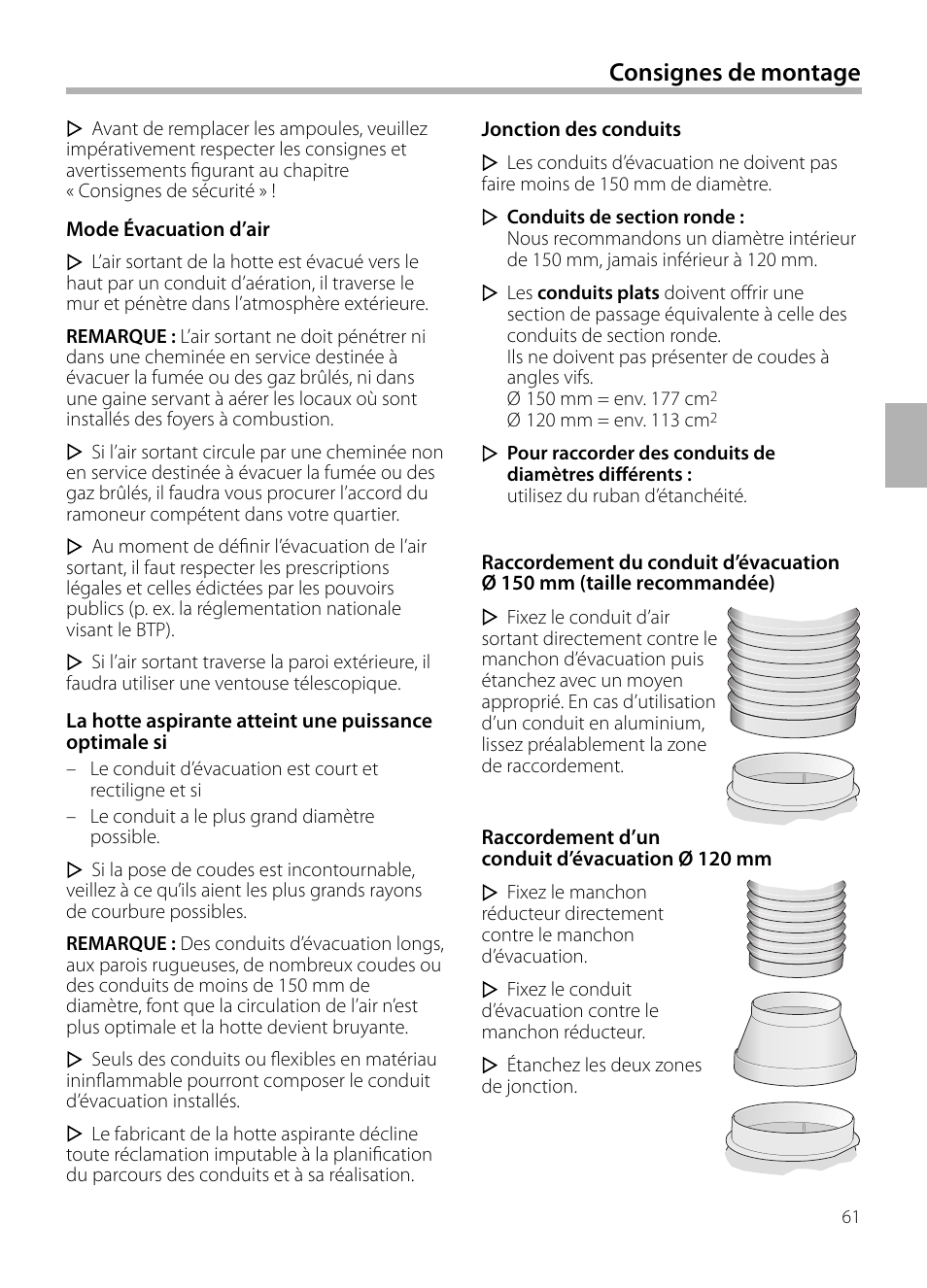 Consignes de montage | Siemens LC958BA90 User Manual | Page 61 / 156