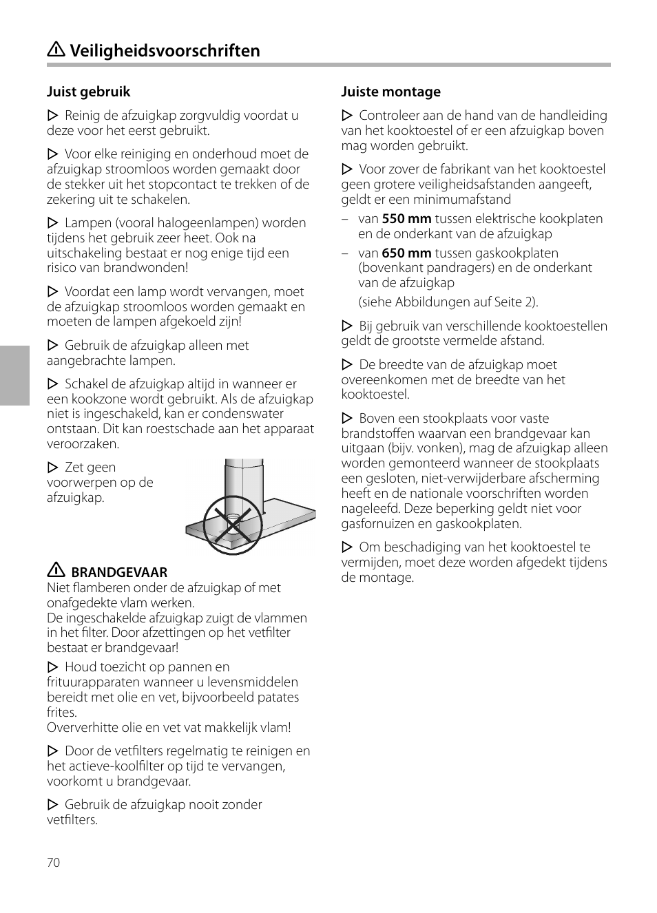 Veiligheidsvoorschriften | Siemens LC958BA90 User Manual | Page 70 / 156