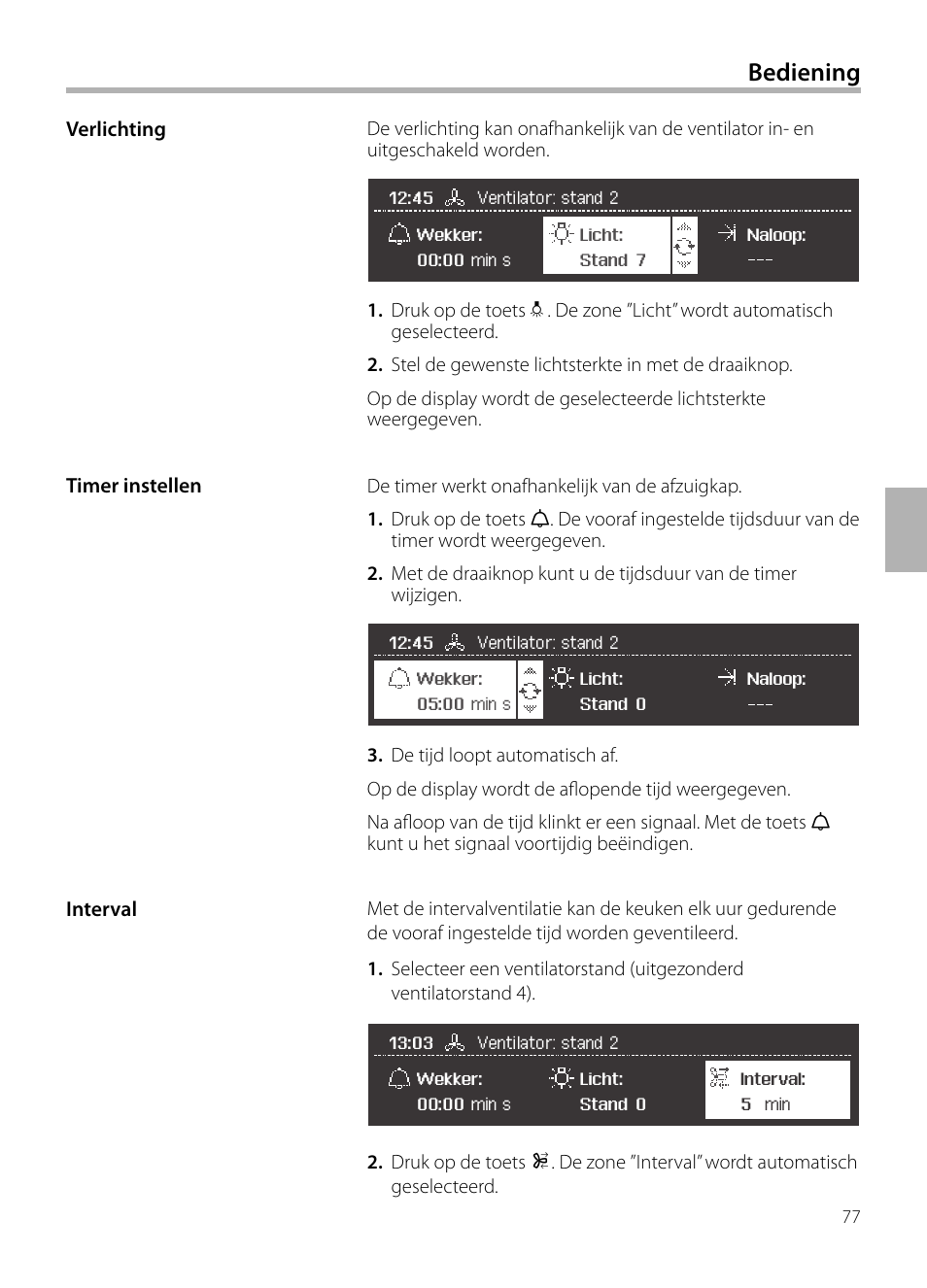 Bediening | Siemens LC958BA90 User Manual | Page 77 / 156