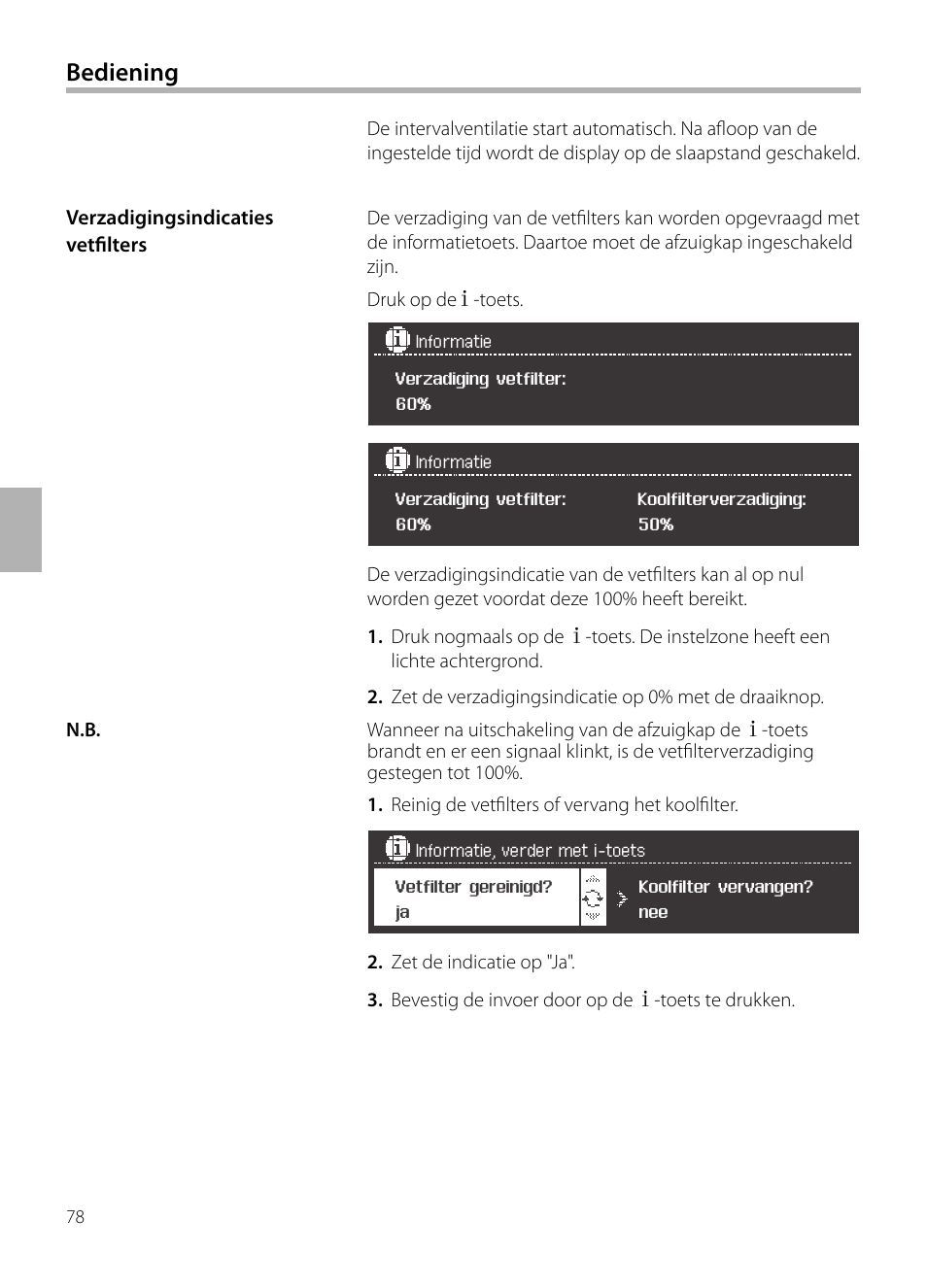 Bediening | Siemens LC958BA90 User Manual | Page 78 / 156