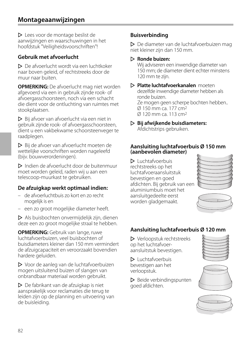 Montageaanwijzingen | Siemens LC958BA90 User Manual | Page 82 / 156