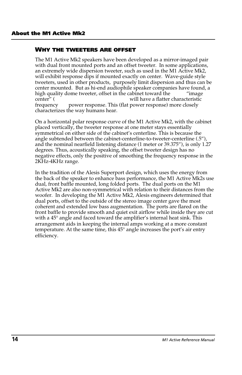 ALESIS M1 Active Mk2 User Manual | Page 12 / 44