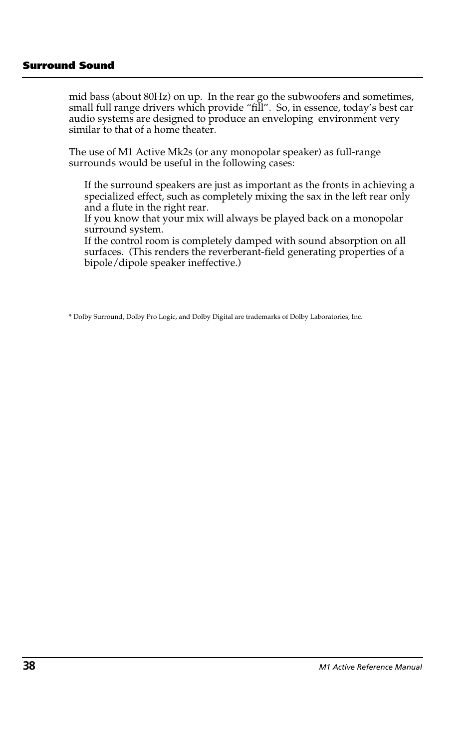 ALESIS M1 Active Mk2 User Manual | Page 36 / 44