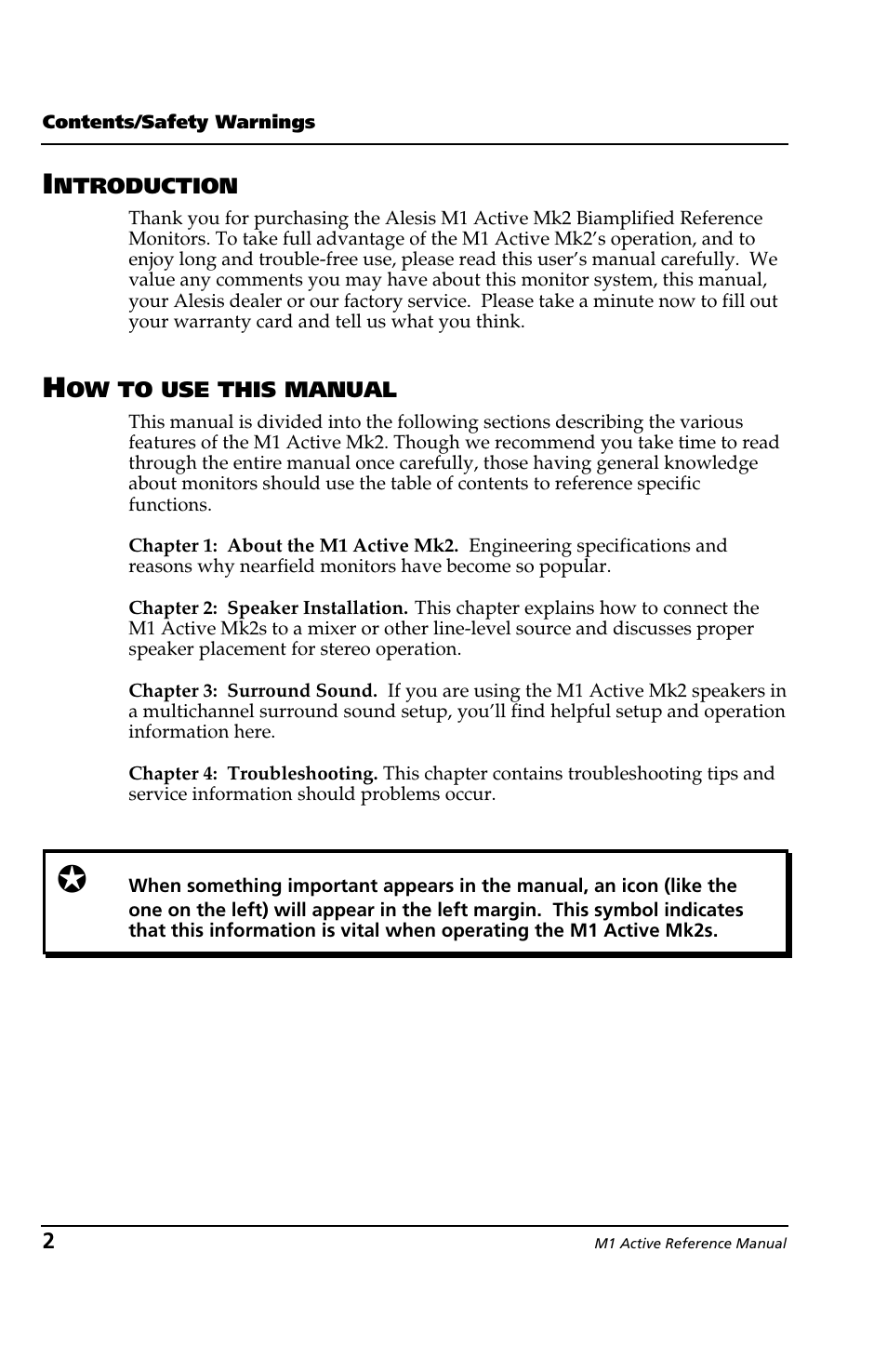 ALESIS M1 Active Mk2 User Manual | Page 6 / 44