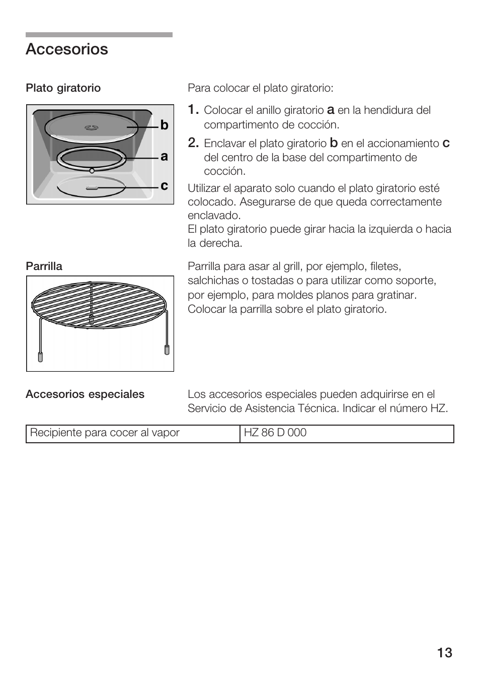 Accesorios | Siemens HF15G561 User Manual | Page 13 / 164