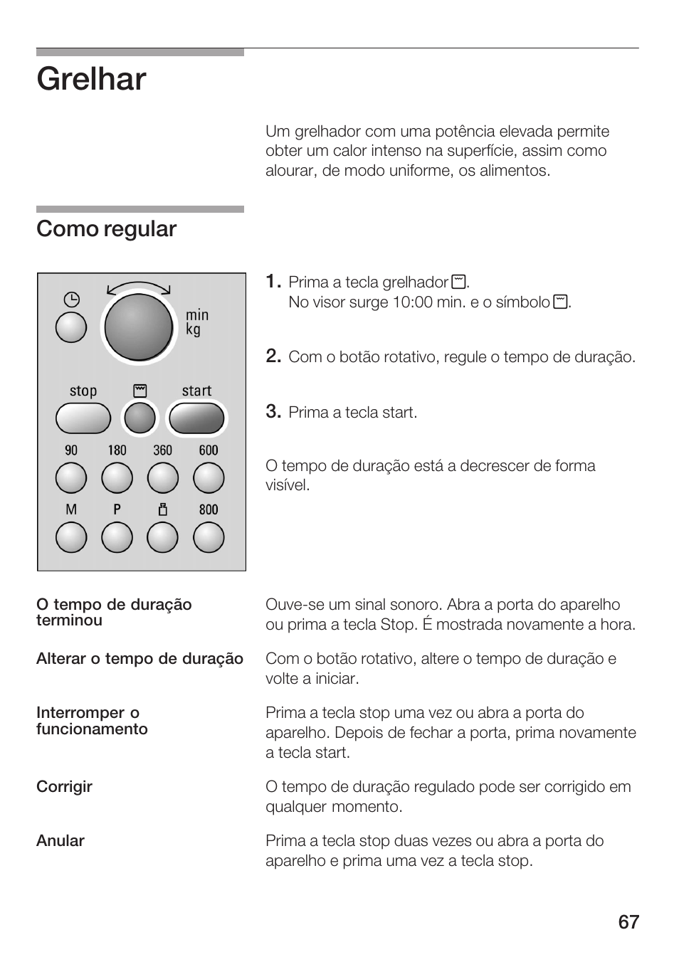 Grelhar, Como regular | Siemens HF15G561 User Manual | Page 67 / 164
