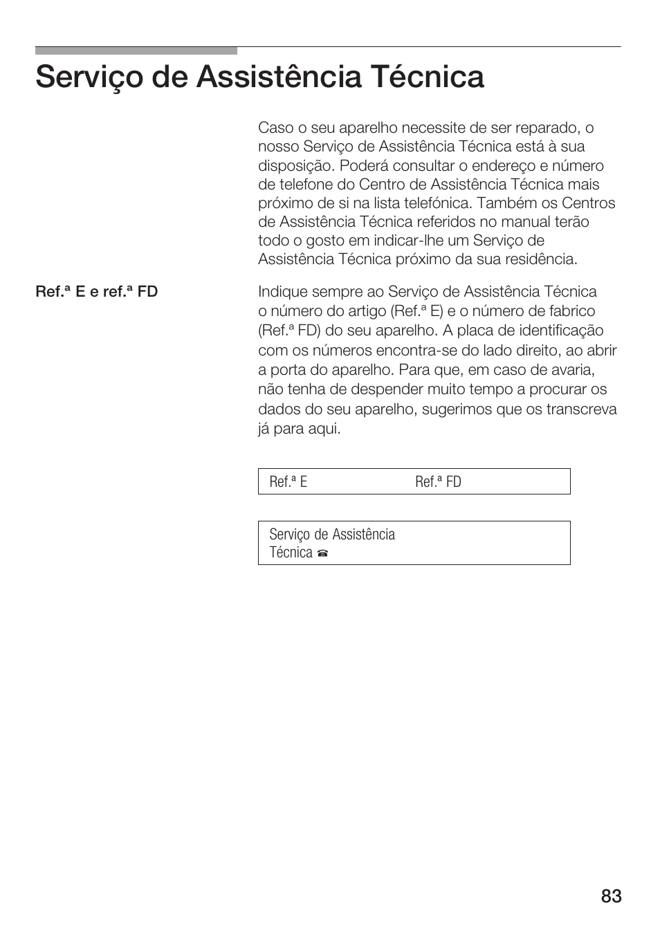 Serviço de assistência técnica | Siemens HF15G561 User Manual | Page 83 / 164