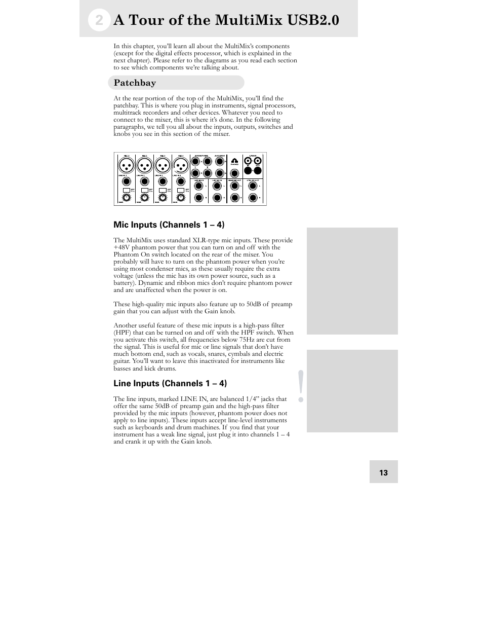 A tour of the multimix usb2.0 | ALESIS MULTIMIX USB2.0 User Manual | Page 15 / 58