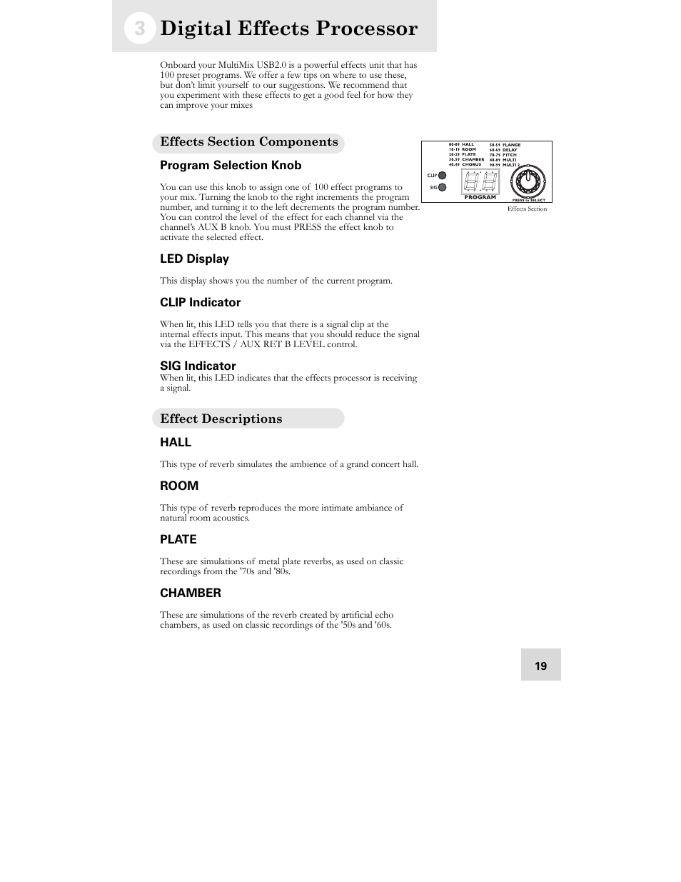 Digital effects processor | ALESIS MULTIMIX USB2.0 User Manual | Page 21 / 58