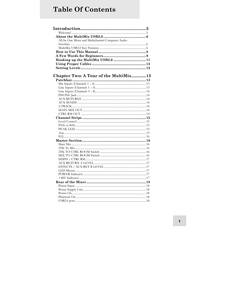 ALESIS MULTIMIX USB2.0 User Manual | Page 3 / 58