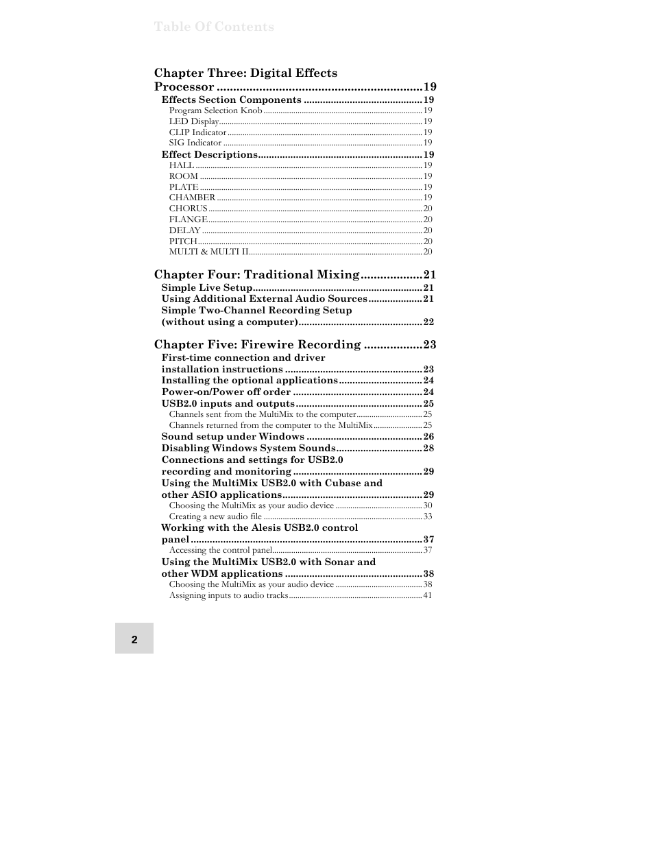 ALESIS MULTIMIX USB2.0 User Manual | Page 4 / 58