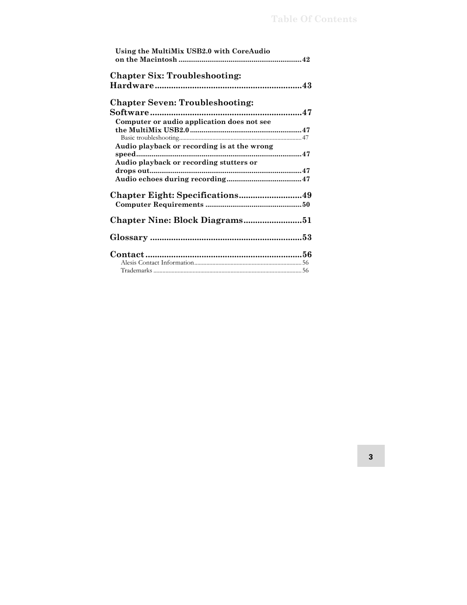 ALESIS MULTIMIX USB2.0 User Manual | Page 5 / 58