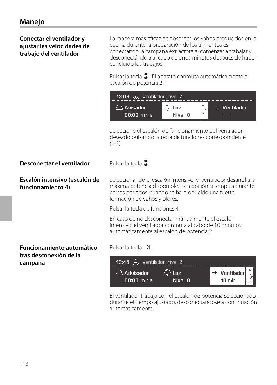 Manejo | Siemens LC258BA90 User Manual | Page 118 / 156