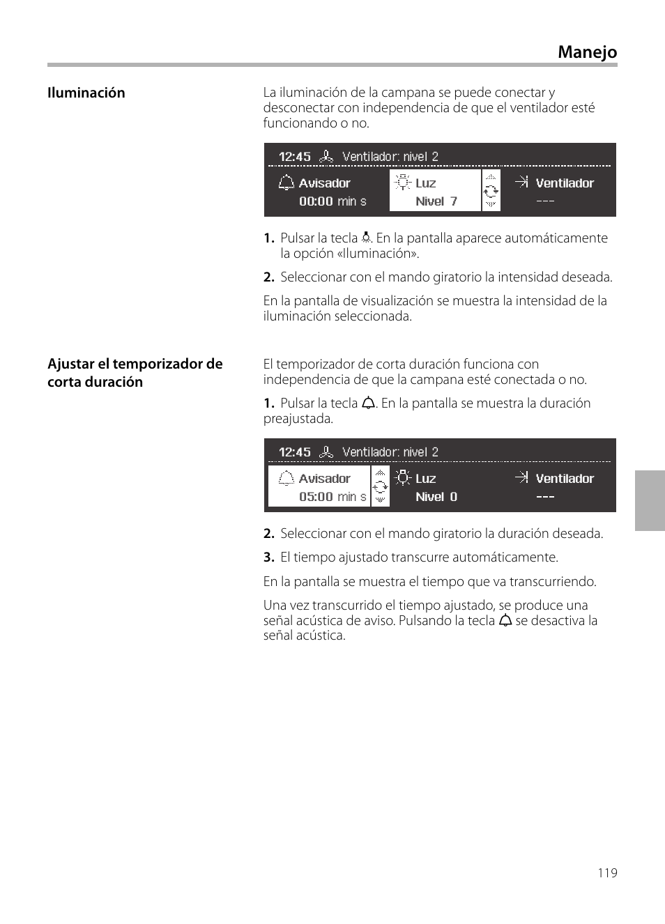 Manejo | Siemens LC258BA90 User Manual | Page 119 / 156