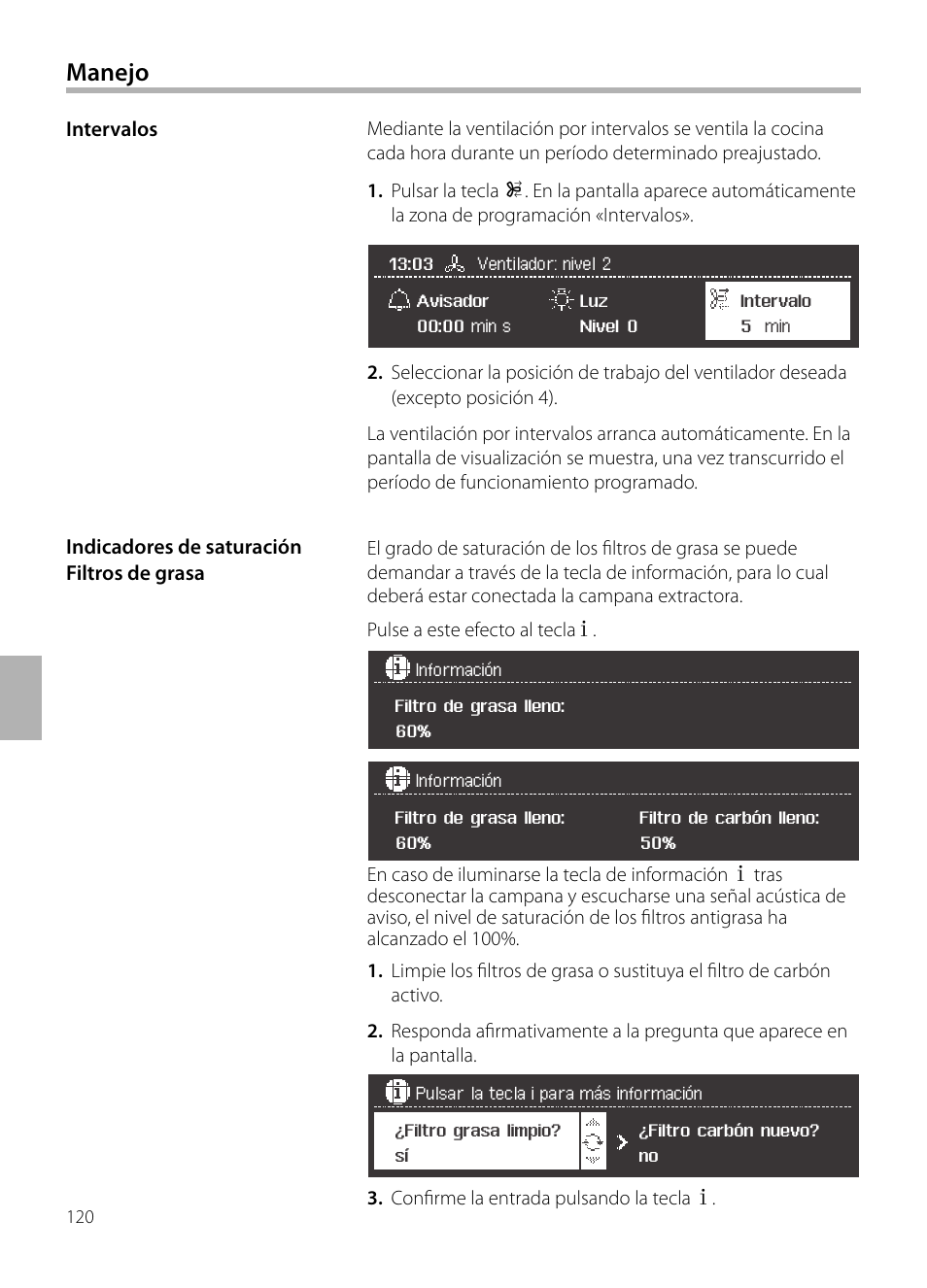 Manejo | Siemens LC258BA90 User Manual | Page 120 / 156