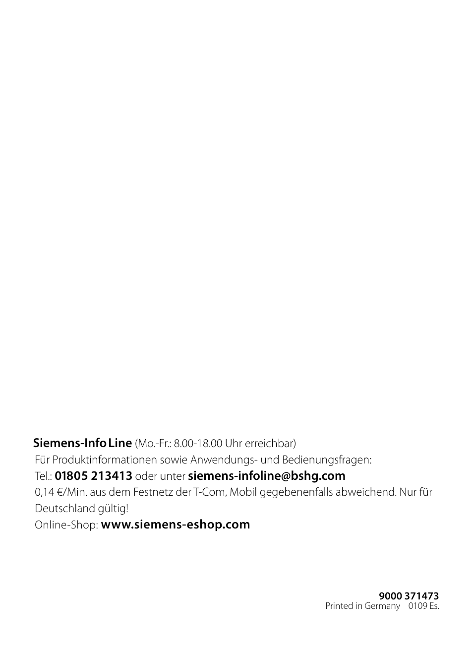 Siemens LC258BA90 User Manual | Page 156 / 156