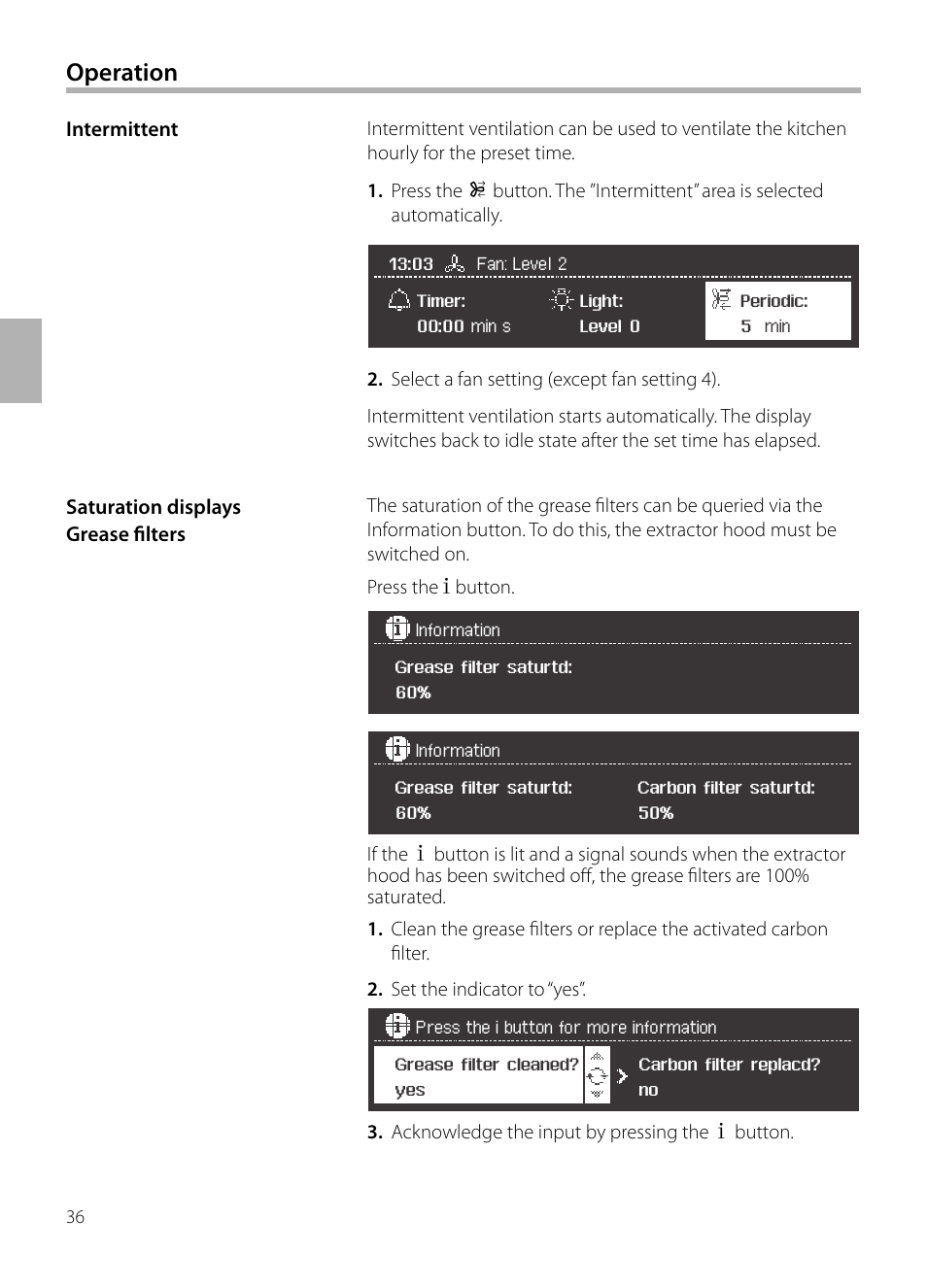 Operation | Siemens LC258BA90 User Manual | Page 36 / 156