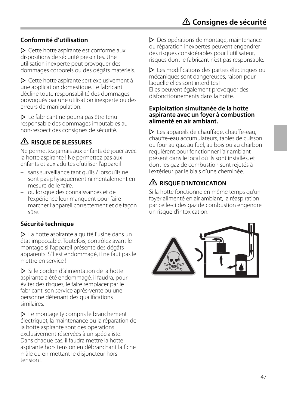 Consignes de sécurité | Siemens LC258BA90 User Manual | Page 47 / 156