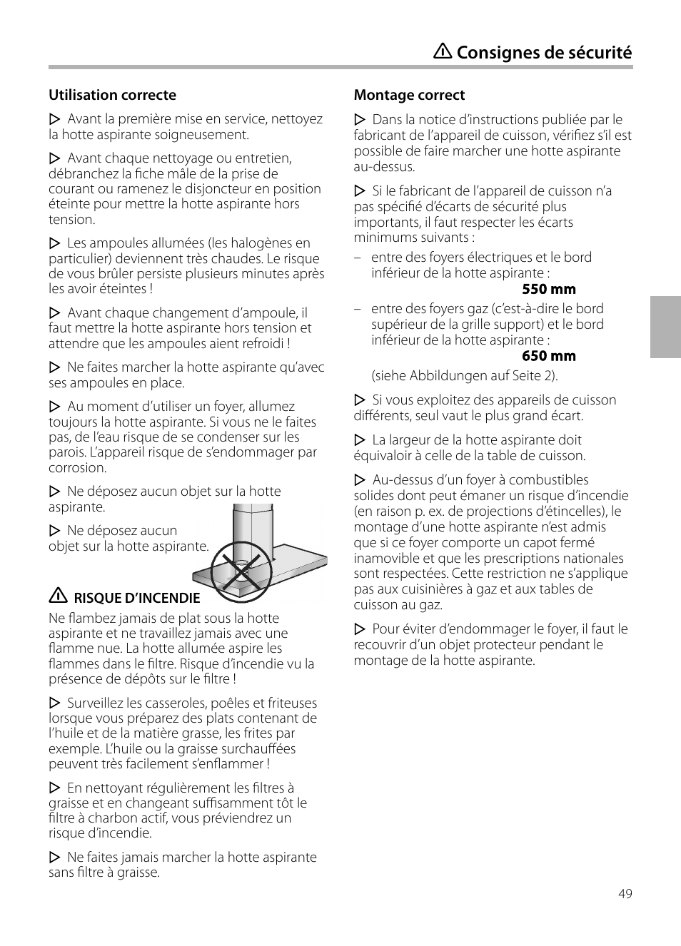 Consignes de sécurité | Siemens LC258BA90 User Manual | Page 49 / 156