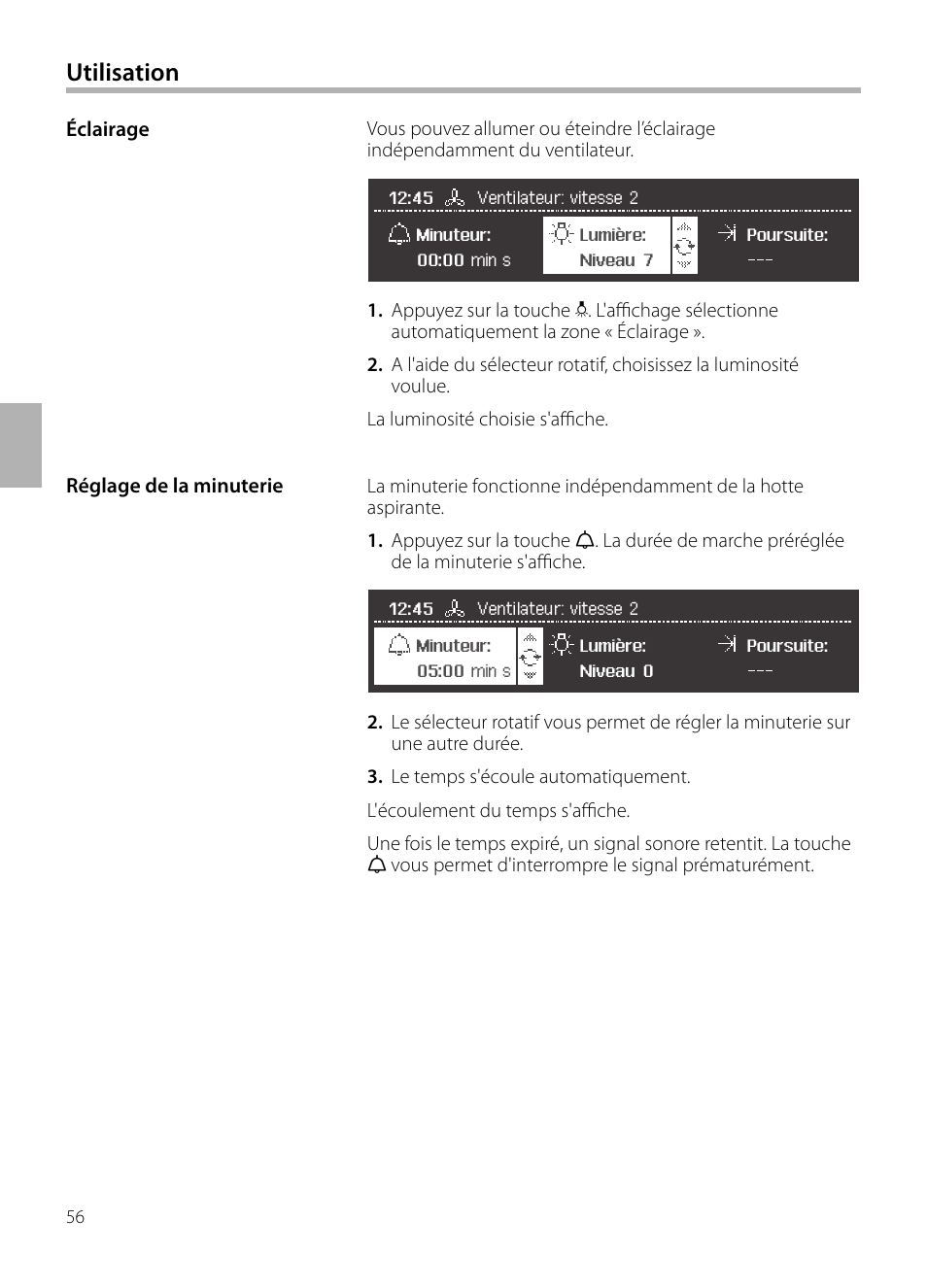 Utilisation | Siemens LC258BA90 User Manual | Page 56 / 156