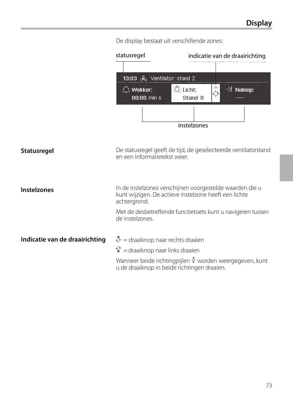 Display | Siemens LC258BA90 User Manual | Page 73 / 156