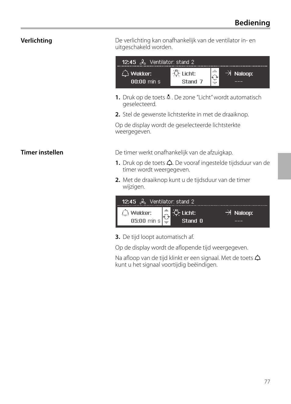 Bediening | Siemens LC258BA90 User Manual | Page 77 / 156