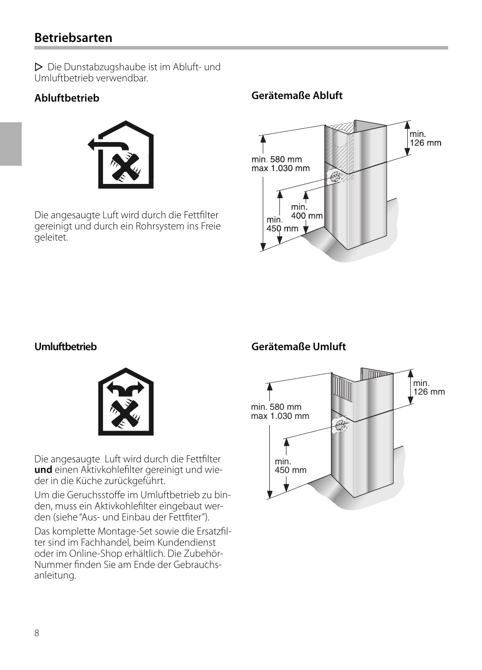 Betriebsarten | Siemens LC258BA90 User Manual | Page 8 / 156