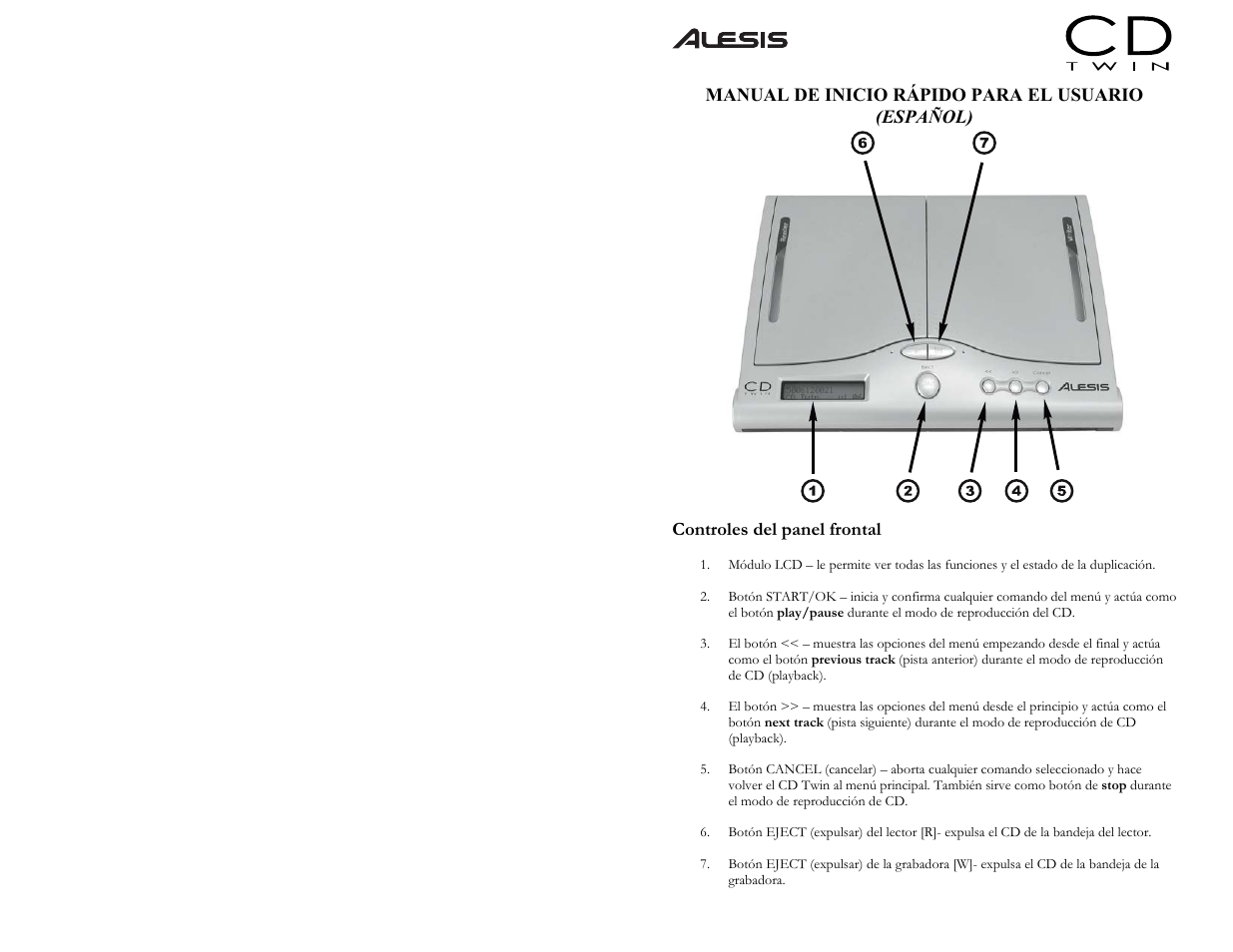 ALESIS CD Twin Portable CD Backup and Copy System User Manual | Page 4 / 11