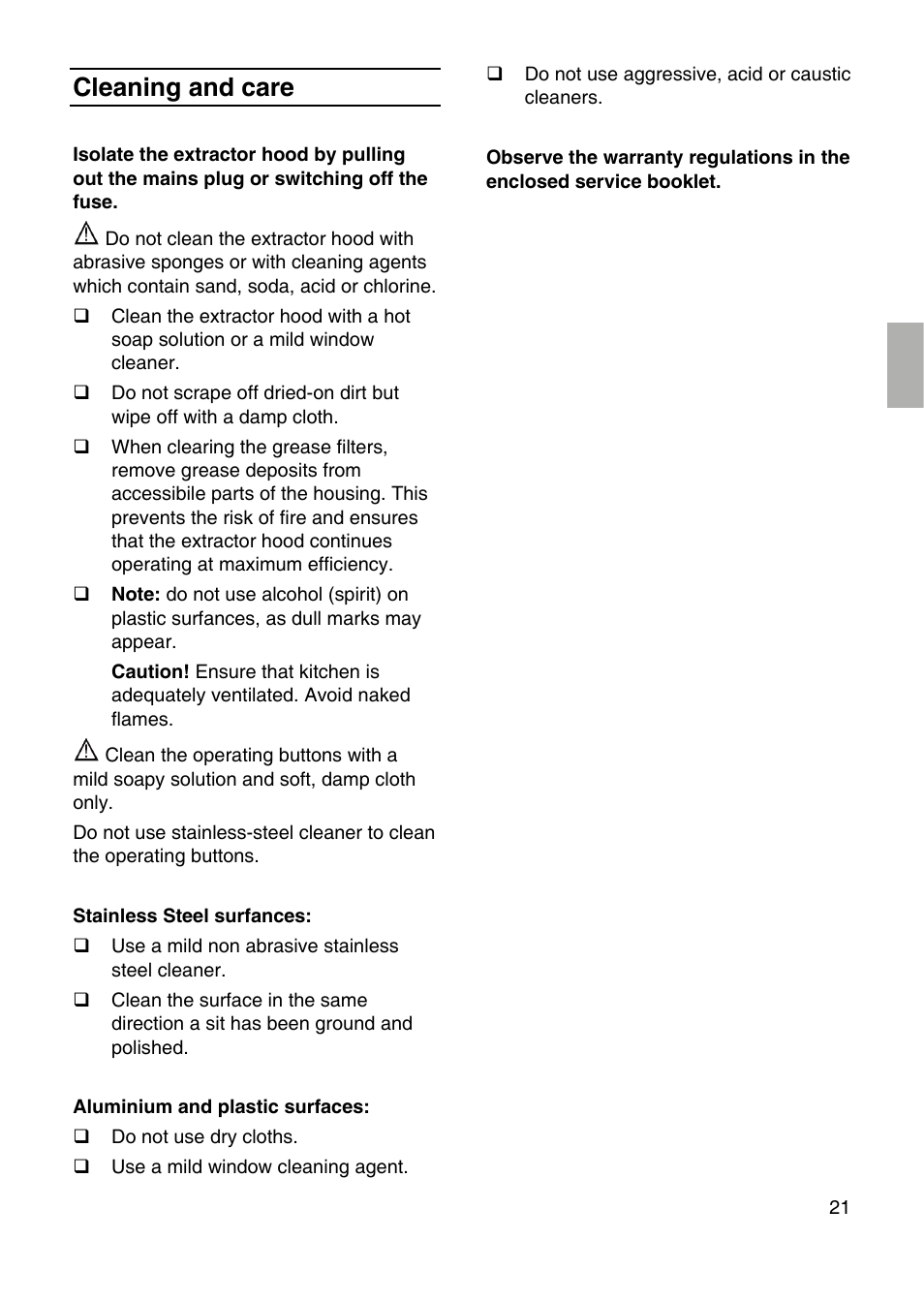 Cleaning and care | Siemens LF259RB50 User Manual | Page 21 / 84