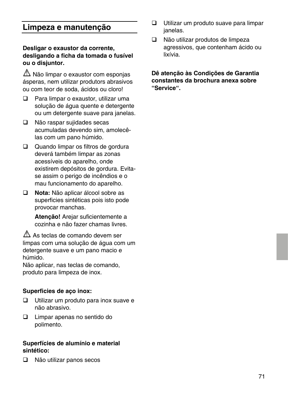 Limpeza e manutenção | Siemens LF259RB50 User Manual | Page 71 / 84