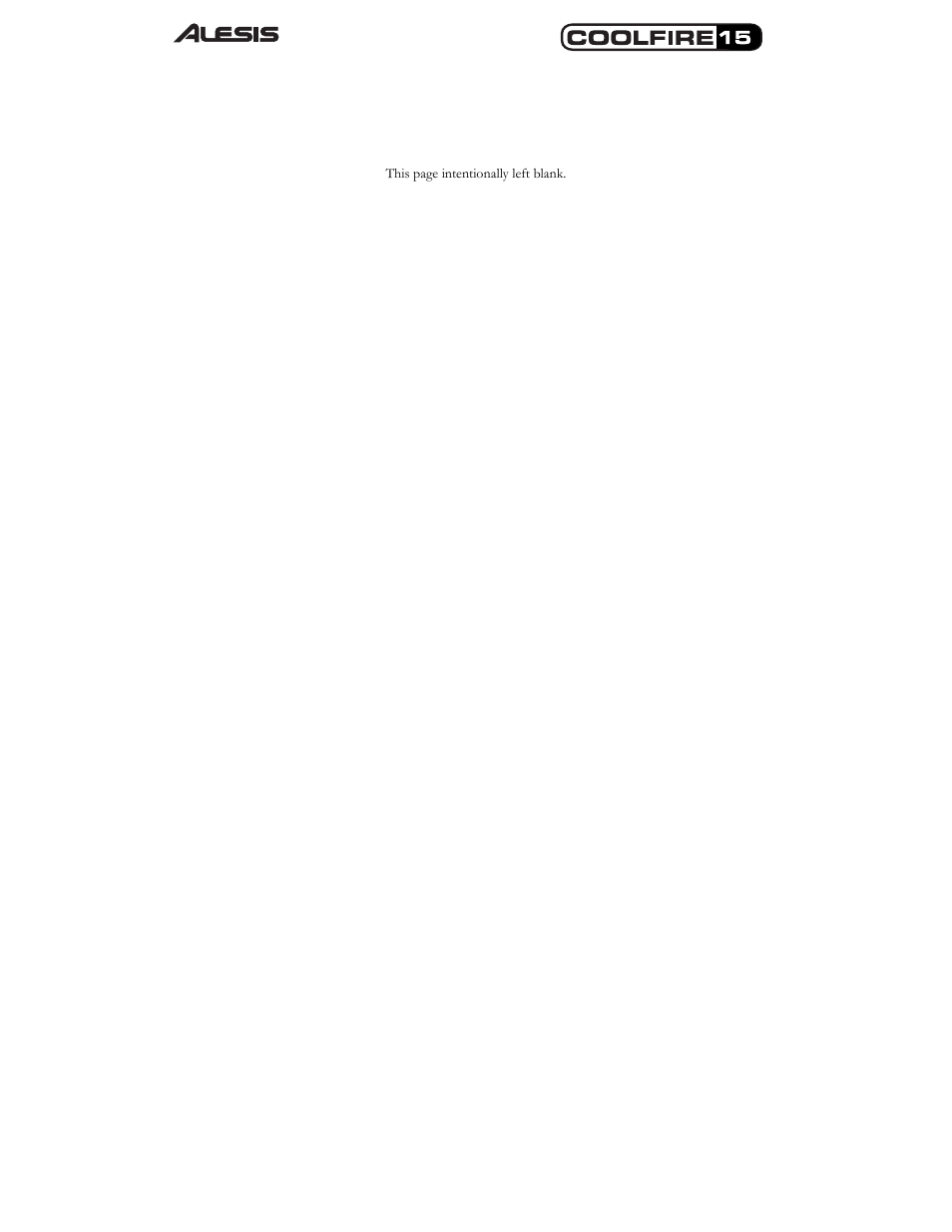 ALESIS COOLFIRE 15 User Manual | Page 2 / 51