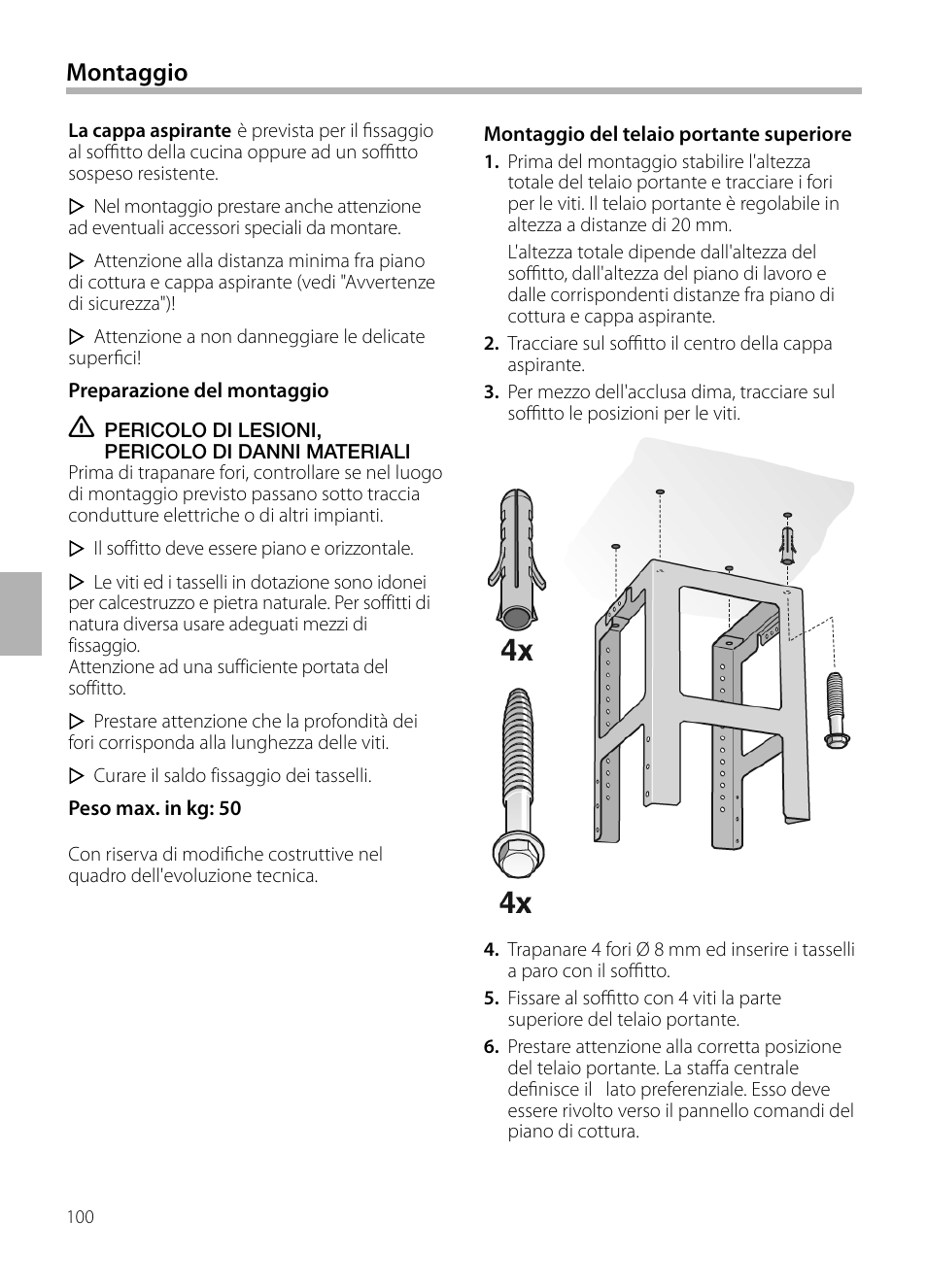 Montaggio | Siemens LF959BL90 User Manual | Page 100 / 148