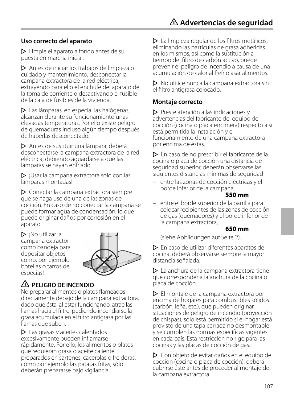 Advertencias de seguridad | Siemens LF959BL90 User Manual | Page 107 / 148