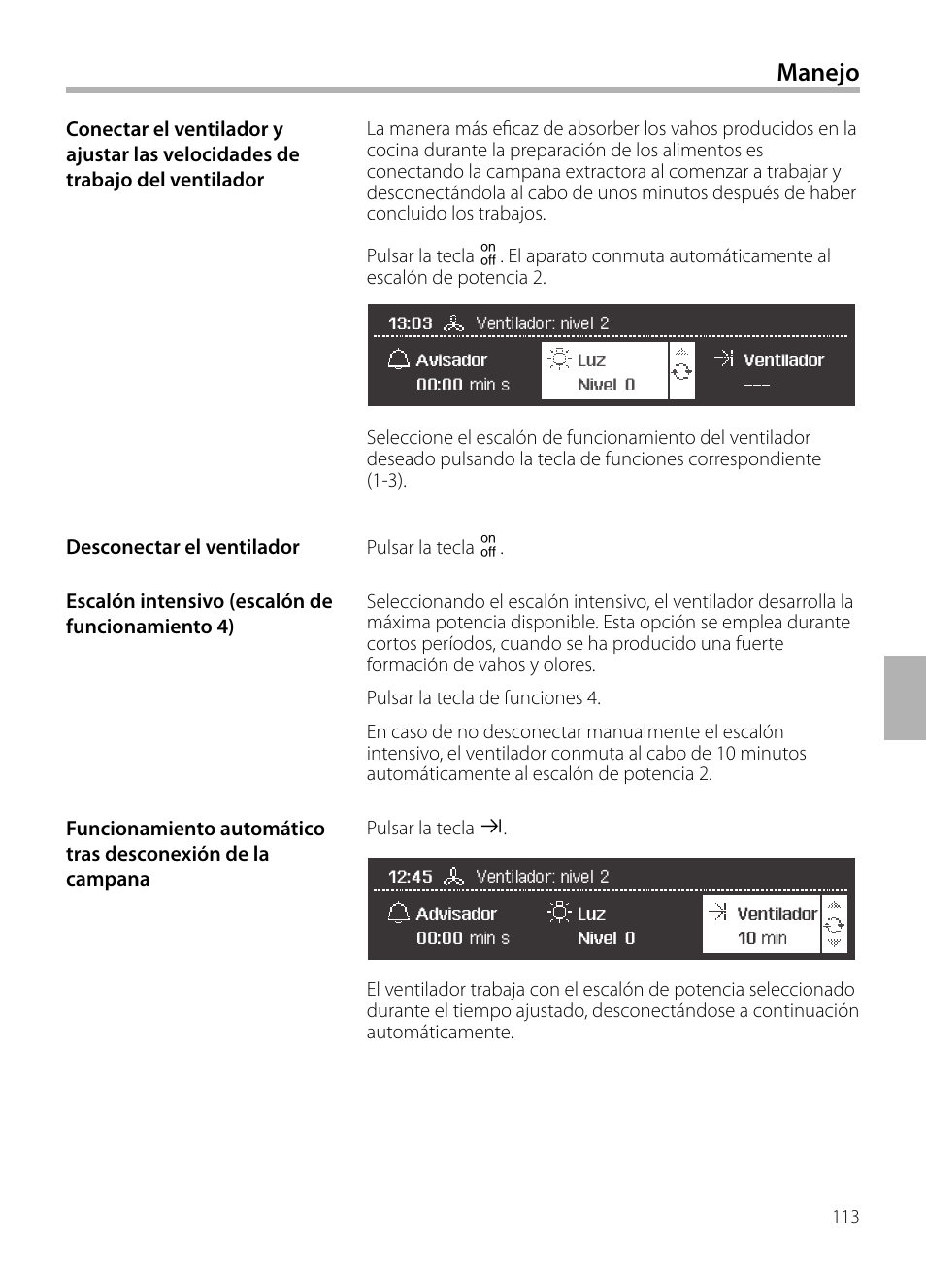 Manejo | Siemens LF959BL90 User Manual | Page 113 / 148