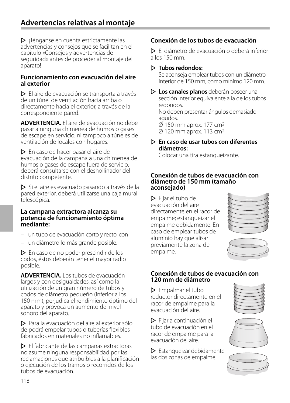 Advertencias relativas al montaje | Siemens LF959BL90 User Manual | Page 118 / 148