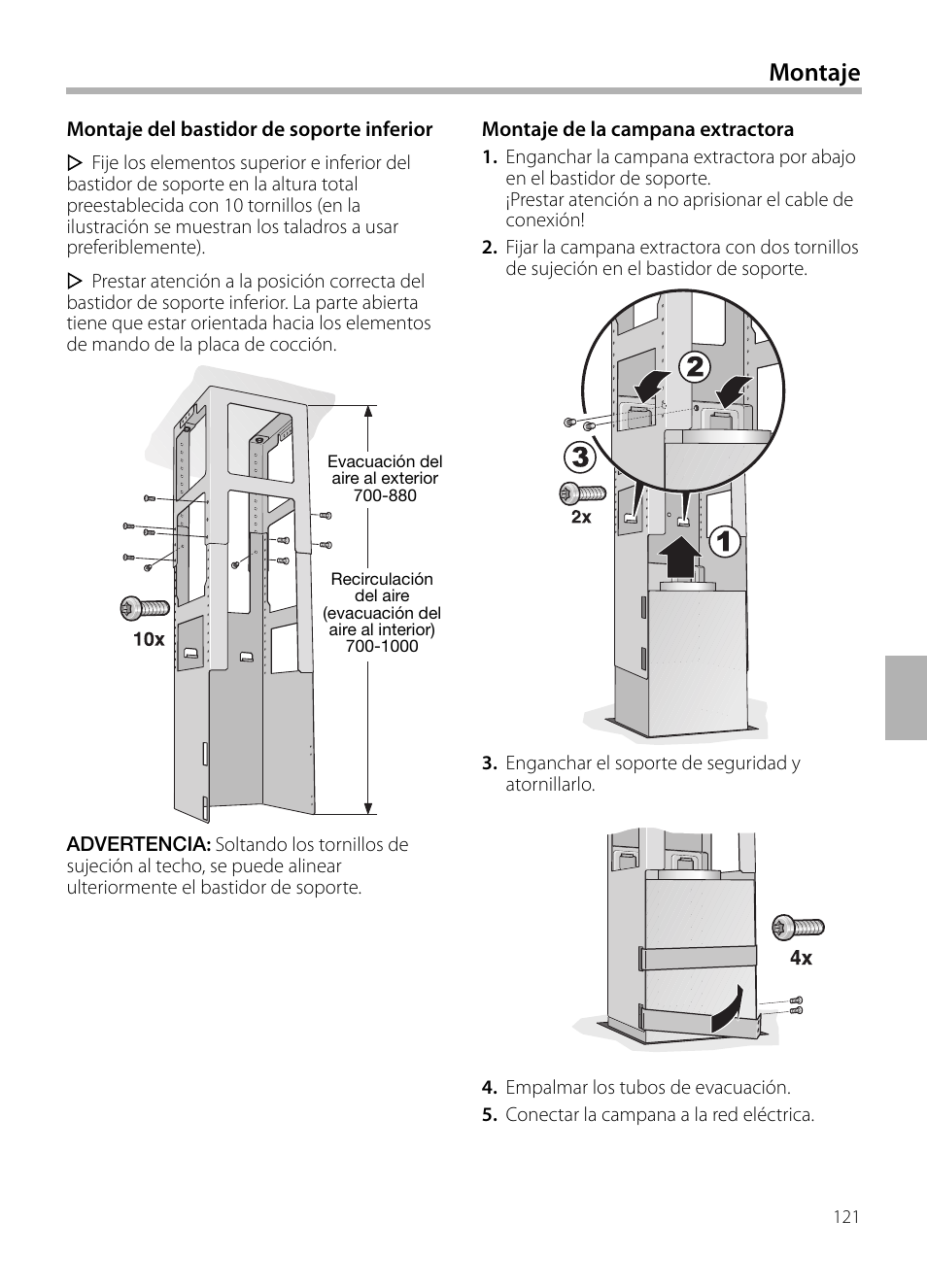 Montaje | Siemens LF959BL90 User Manual | Page 121 / 148