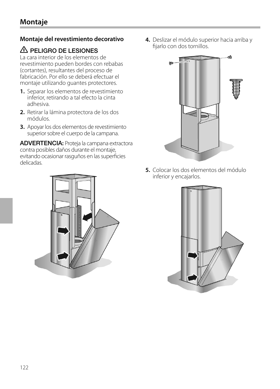 Montaje | Siemens LF959BL90 User Manual | Page 122 / 148