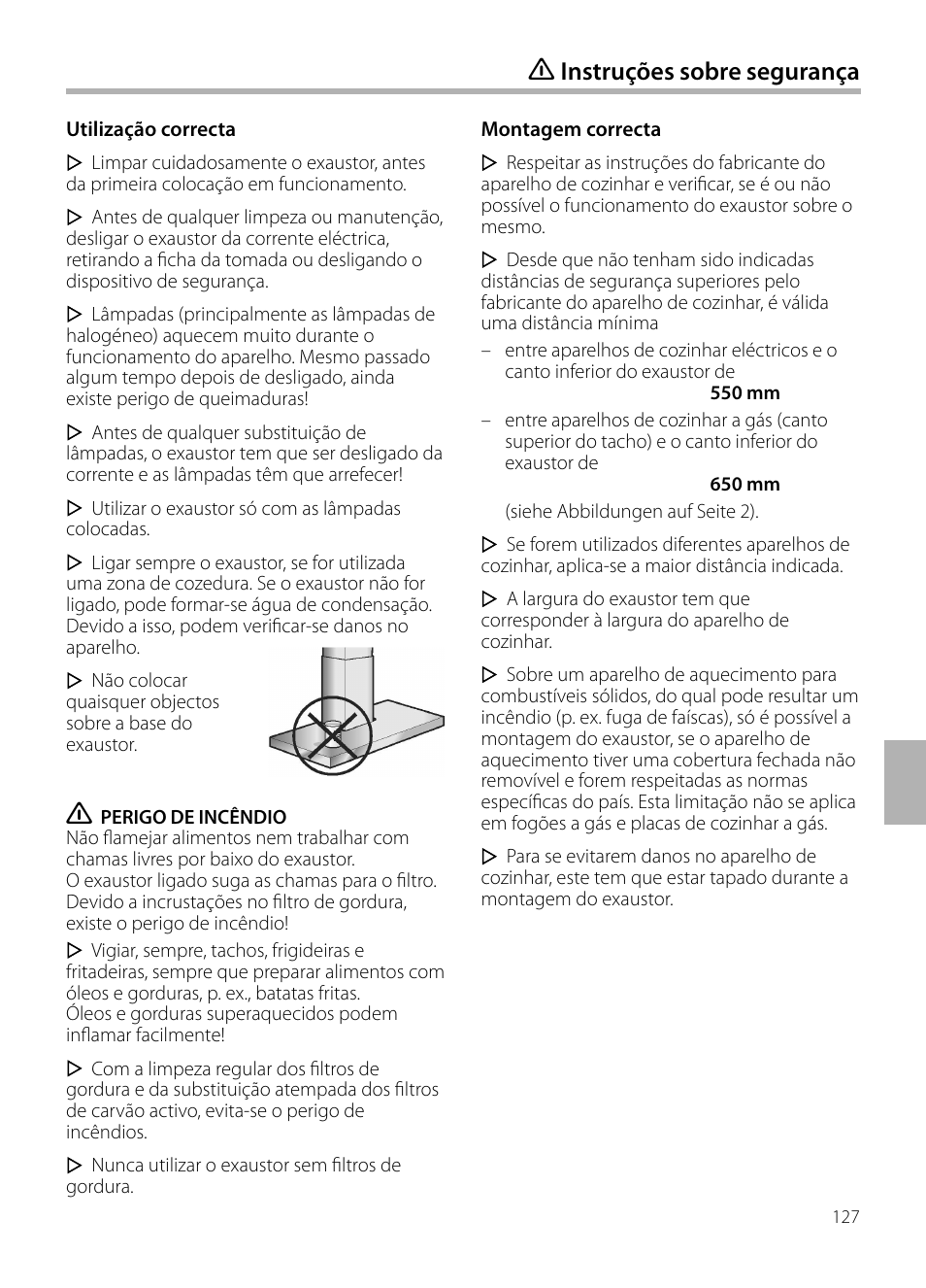Instruções sobre segurança | Siemens LF959BL90 User Manual | Page 127 / 148