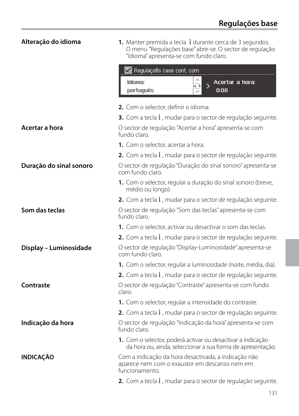 Regulações base | Siemens LF959BL90 User Manual | Page 131 / 148