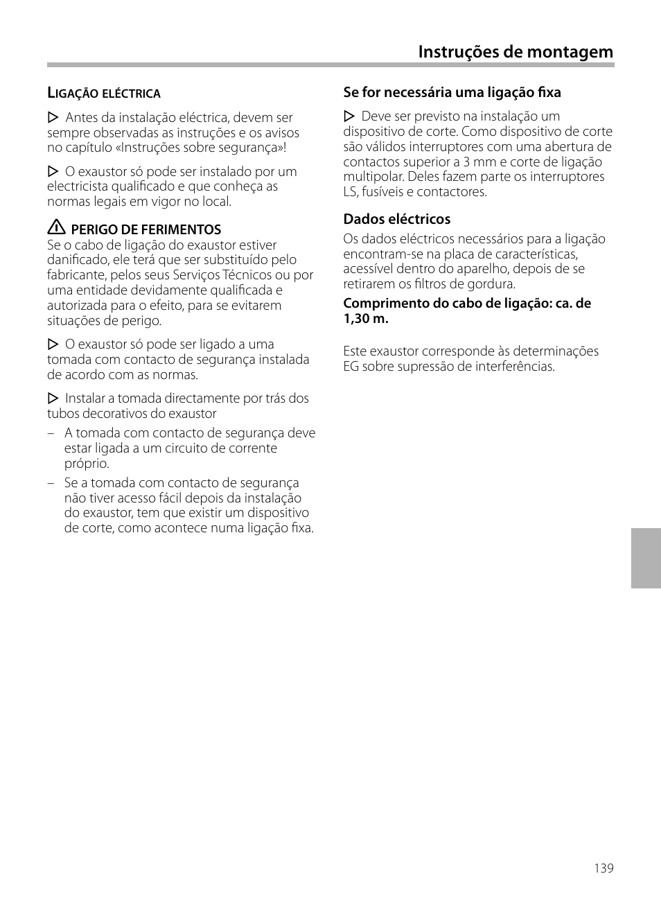 Instruções de montagem | Siemens LF959BL90 User Manual | Page 139 / 148